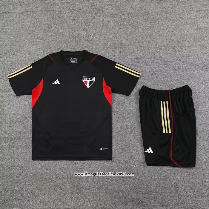 Tuta da Track Sao Paulo Manica Corta 202023 2024 Nero - Pantalon Corto